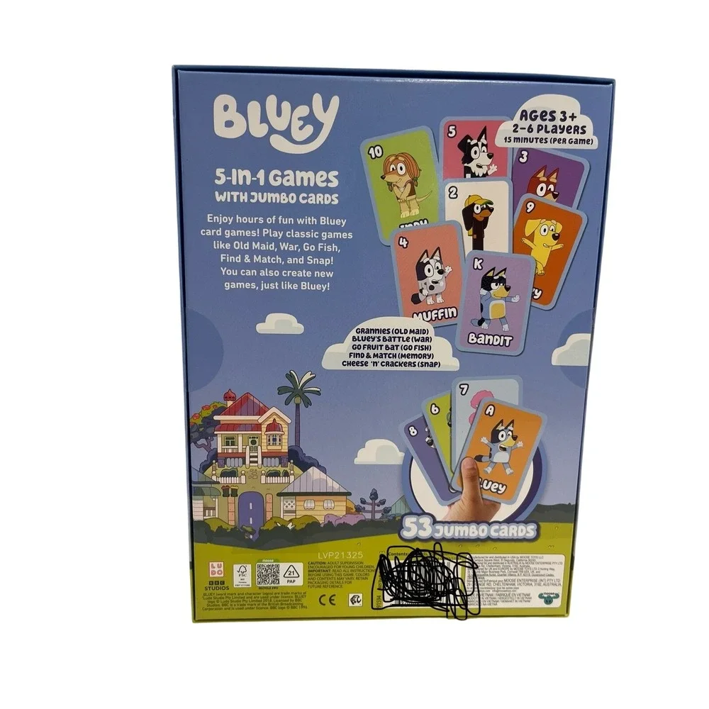 Bluey 5 in 1 Games Jumbo‎ Cards for Kids Ages 3 and Up Family Fun